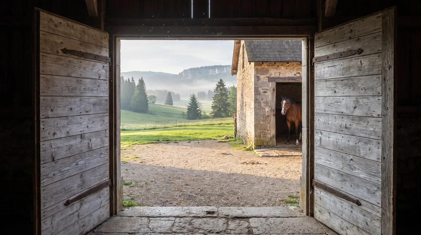 Entrée, Ferme du Goûter, centre équestre à Herbeys